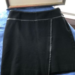 WHBM EUC Ponte Faux Wrap Mini Skirt